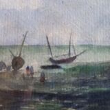 Old painting, marine watercolor