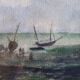Old painting, marine watercolor