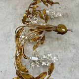 Old and large golden wall lamp Hans Kögl design from the 60s clusters of flowers