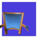 Louis XVI style convertible armchair blue velvet