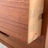 Desk Arne Vodder Teck Danish design 50's box with sliding drawers