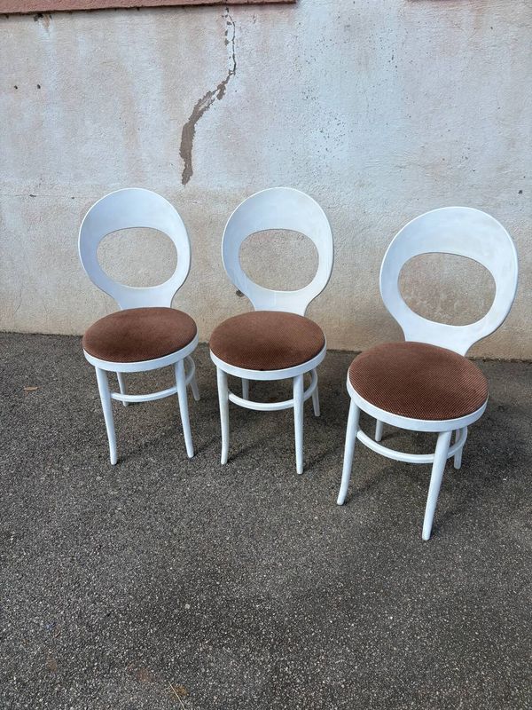 Trio chaise baumann mouette blanches