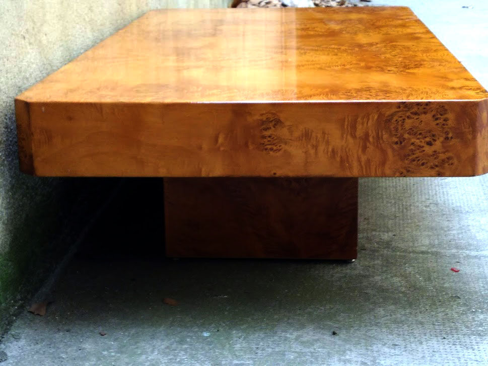 Table basse loupe d'orme  1970