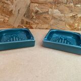 Paire ancien vide poche cendrier cec céramique verte décoration vintage