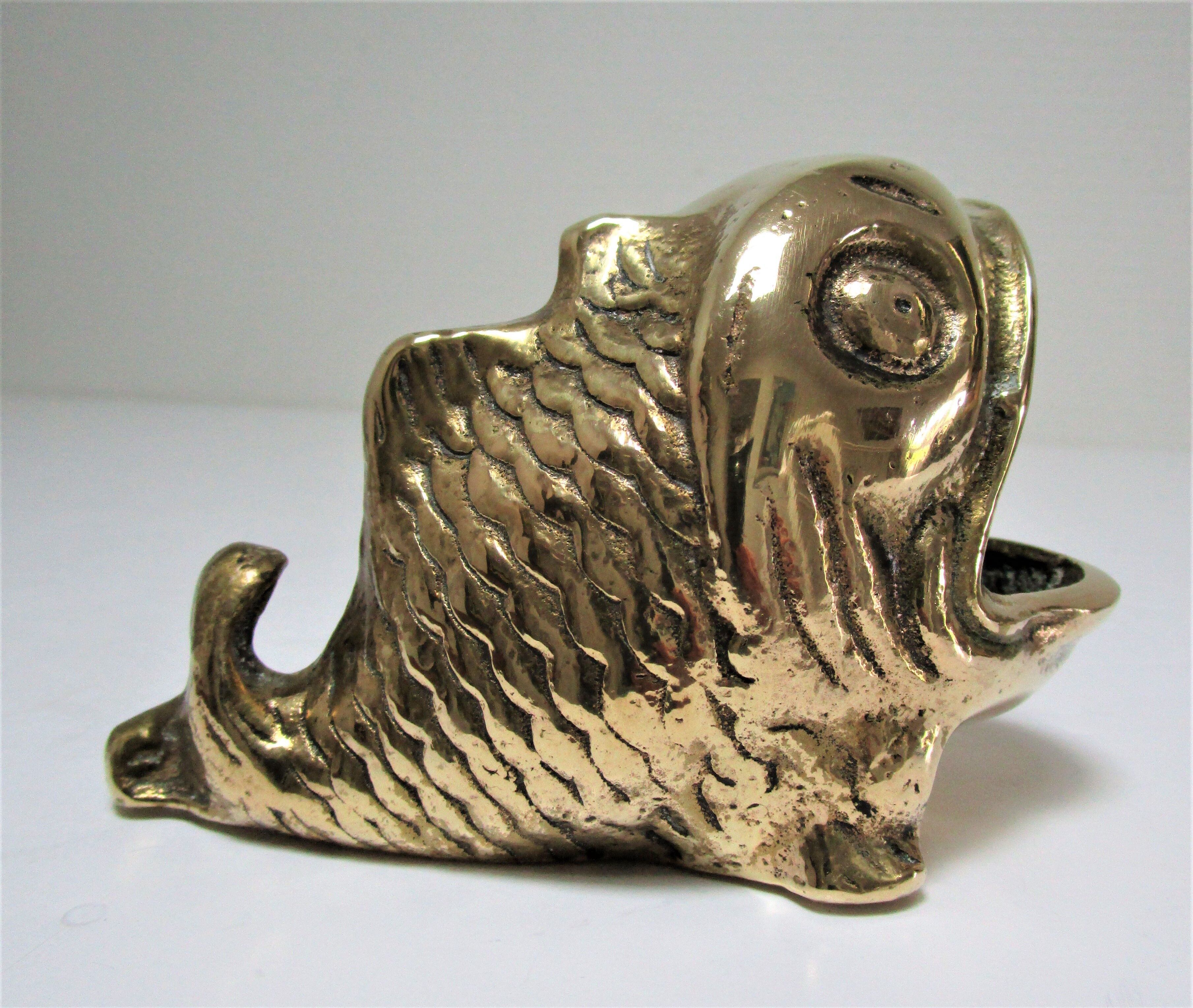 Zoomorphic ashtray golden bronze fish Vintage Peerage