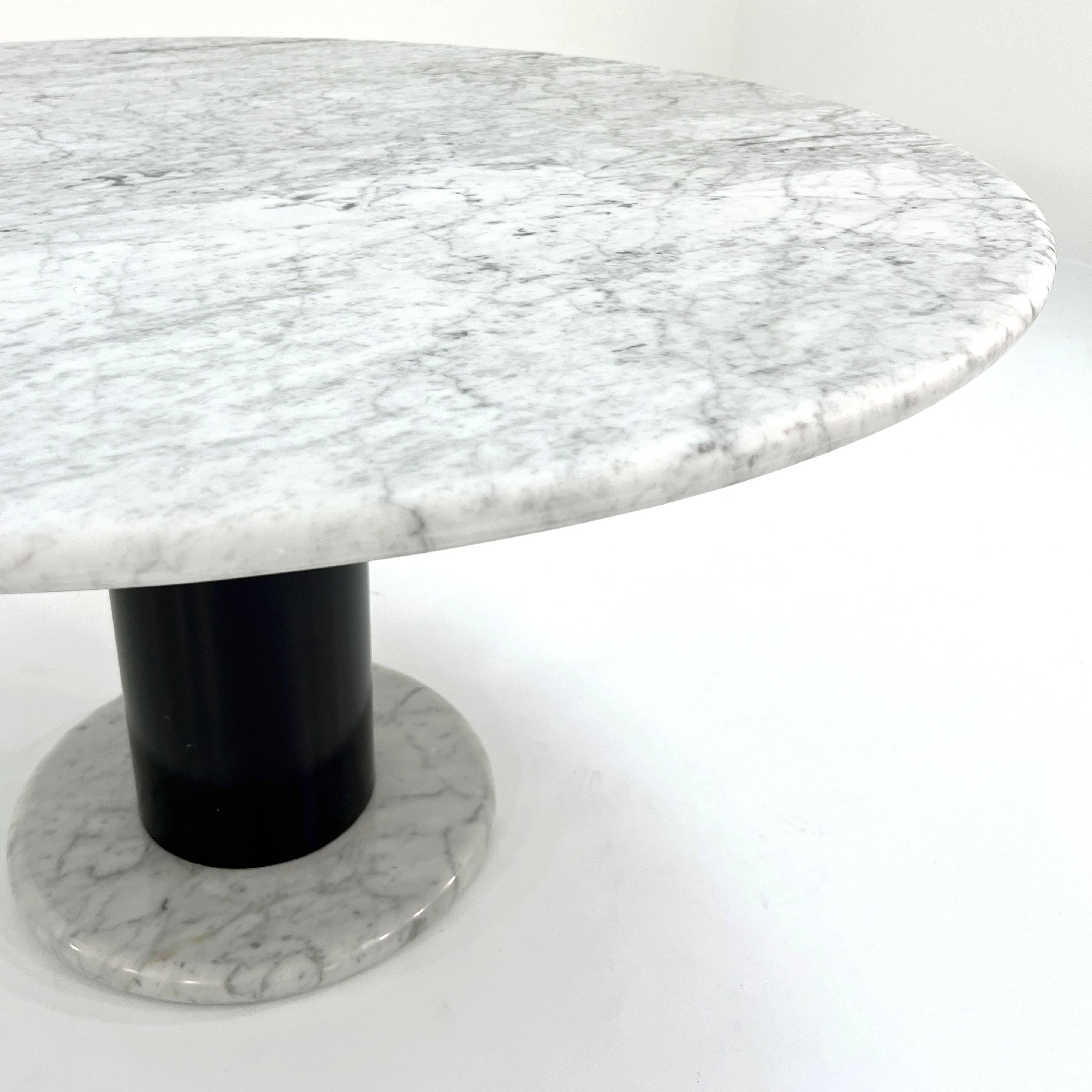 Table 120 cm in Loto Rosso marble by Ettore Sottsass for Poltronova, 1970