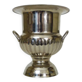 Vintage Médicis-shaped champagne bucket in silver-plated metal.