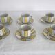 6 60s striped iridescent porcelain coffee cups