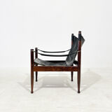 Erik Wørts for Niels Eilersen rosewood and leather lounge chair