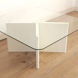 Wood and glass coffee table , France, circa 1980