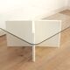Table basse bois laqué et dalle de verre, France, 1980