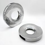 Pair of “donut” vases / cast aluminum – 1970s Italy