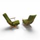 2 x 20th-century vintage design reclining armchairs