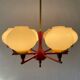 6 pendant lamps in glass and burgundy brass by Hans-Agne Jakobsson, 1960s, Sweden