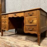 Louis XV period center desk in solid cherry wood circa 1750 Opening in