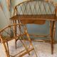 Coiffeuse rotin vintage