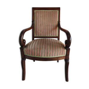 Fauteuil, velours rayé