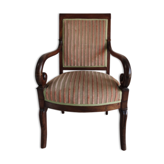 Fauteuil, velours rayé