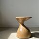 Solid wood side table (monoxyl) organic shape natural color