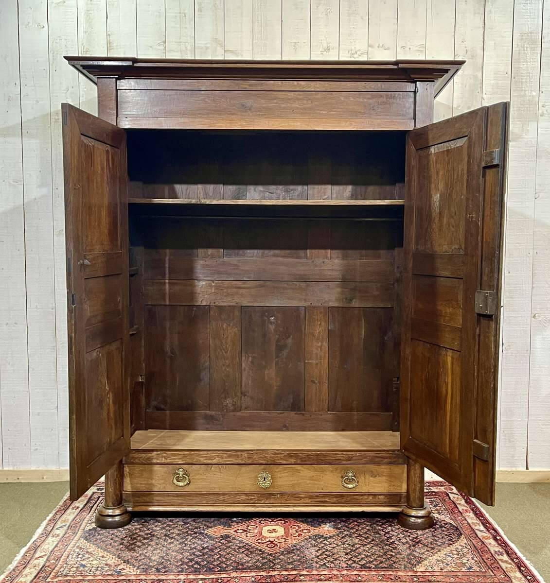 Empire wardrobe from the early 19th century in oak.