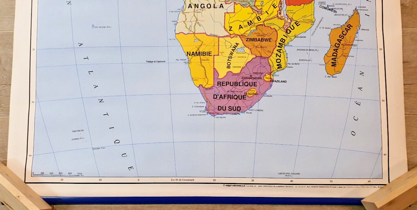 School wall poster Africa physical/political 140 cm x 97 cm brand soral