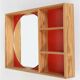 Mid-century wall shelf with mirror / 1970s / maritime pine / Danish modern design / red-orange