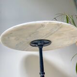Authentic Parisian Bistro Table - Marble and Cast Iron, 1920s Style