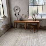 Oak and pine farmhouse console table