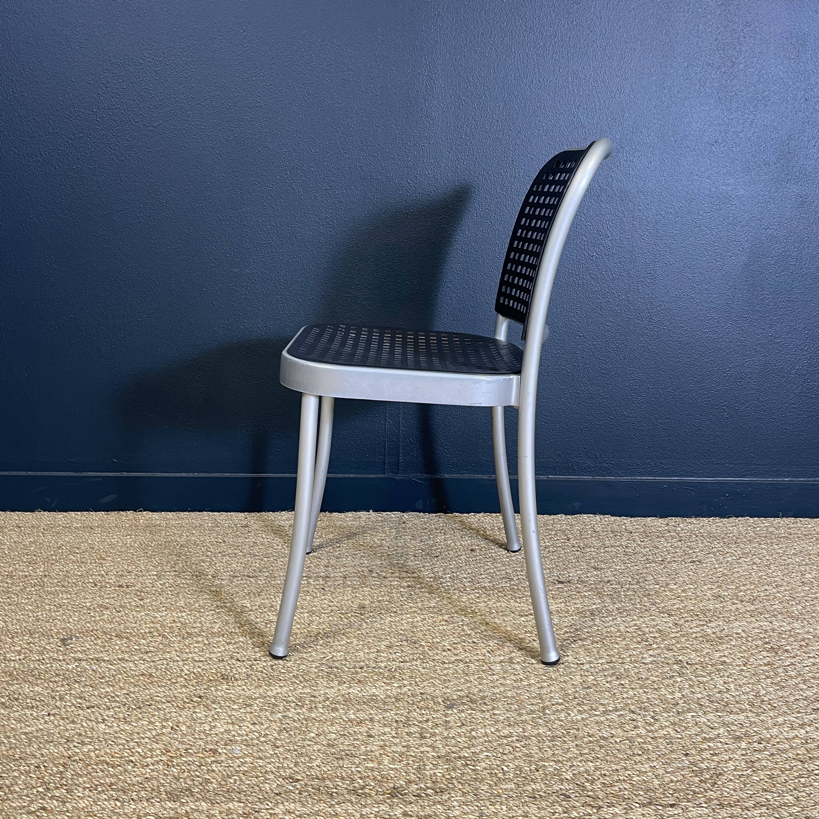 Set of 4 Silver chairs by Magistretti for Padova 1980 Italy