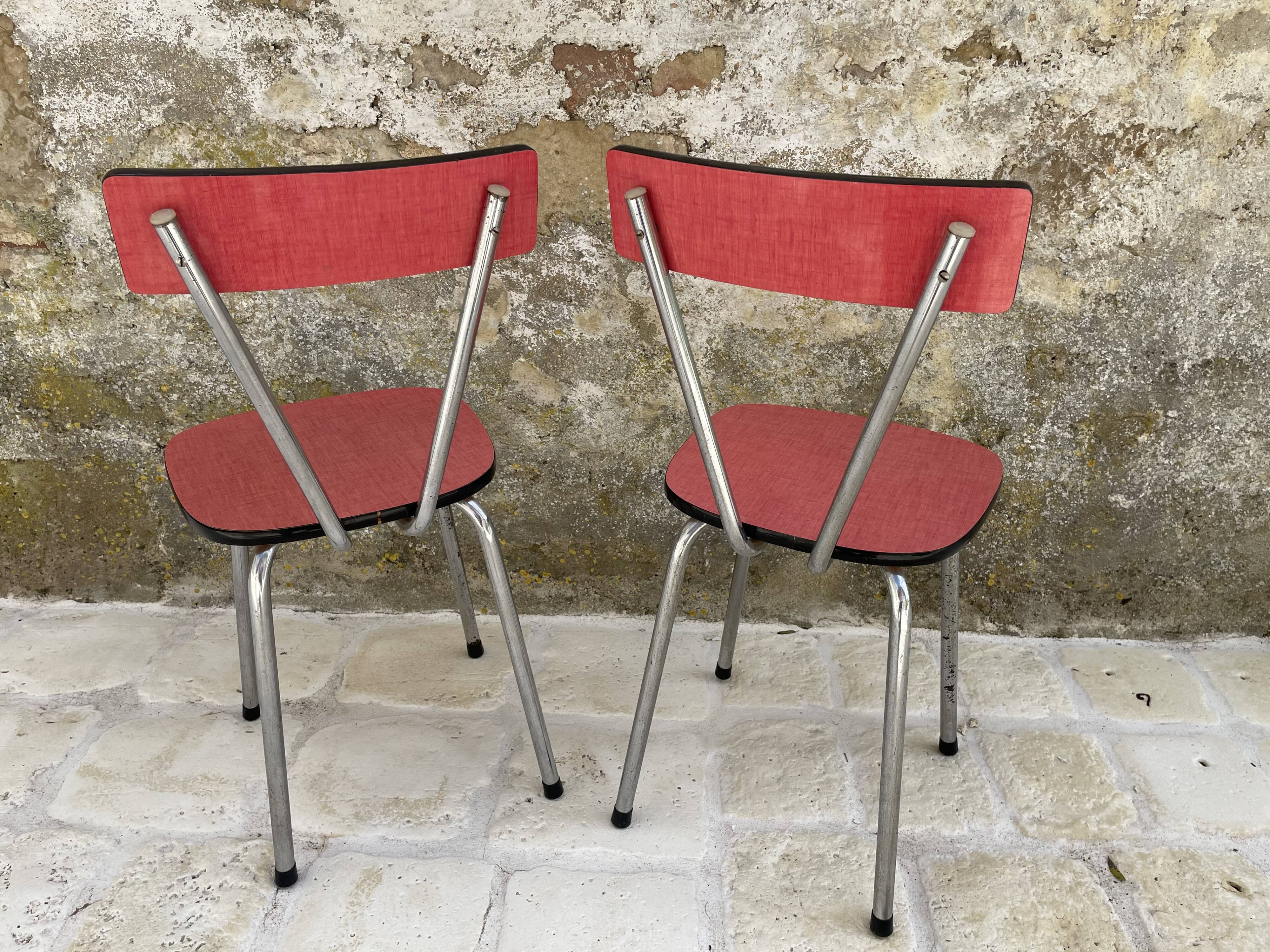 Pair of formica chairs 60s