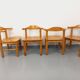 Set of 4 armchairs in pine from the 60s and 70s