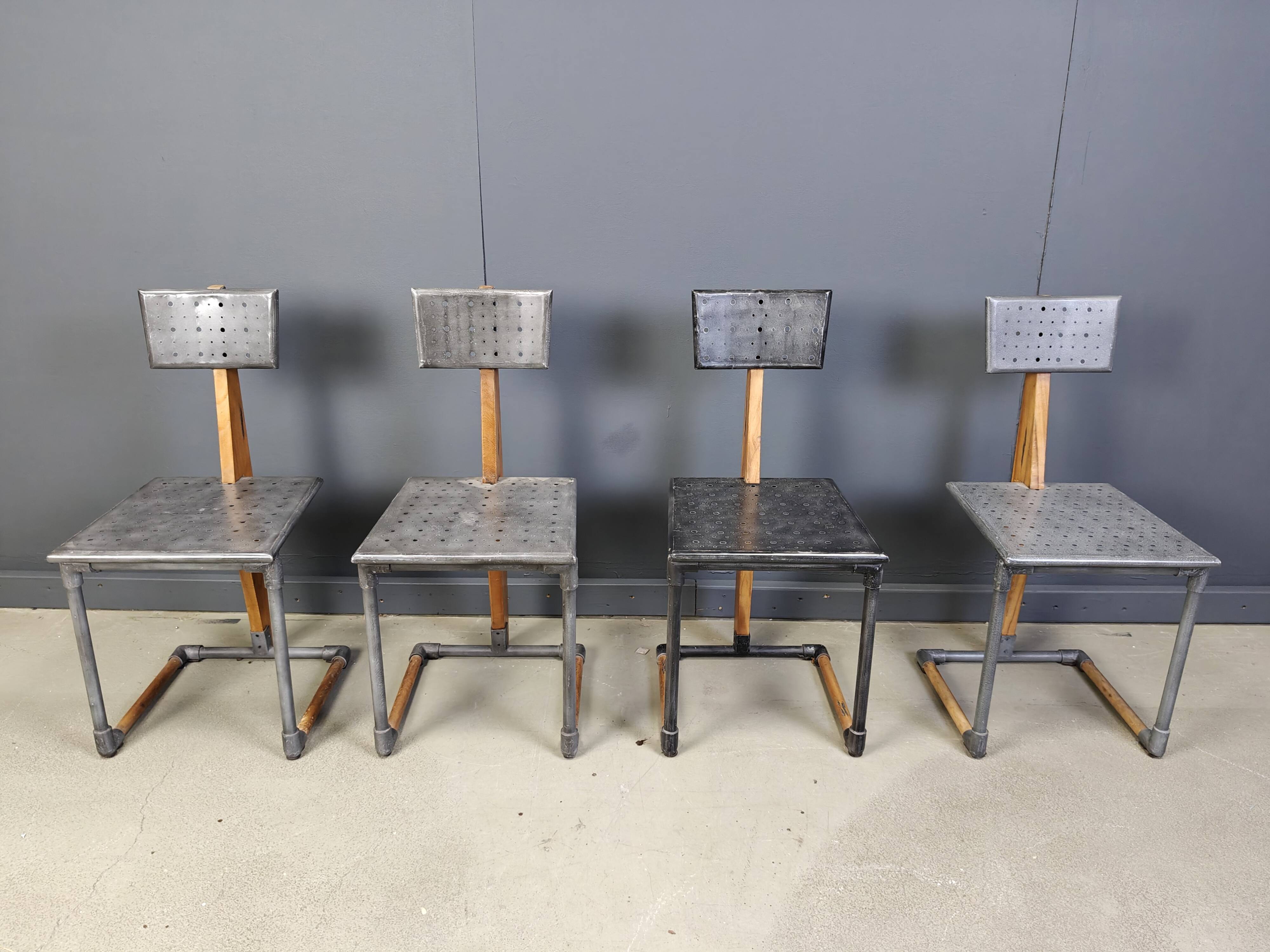 Vintage industrial chairs, 1970s - set of 4