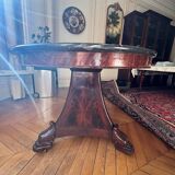 Empire mahogany marble pedestal table