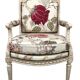 Louis XVI style armchair in white lacquered wood, 19th century