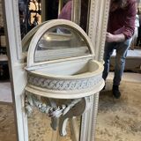 Mirror triptych style Louis XVI wooden rechampie cream XIX th century