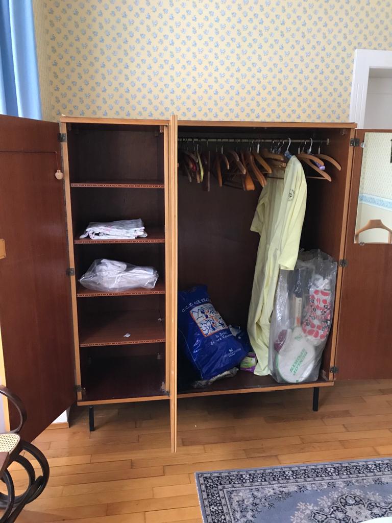 Vintage wardrobe veneer blond oak varnished