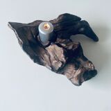 Raw vine candle holder