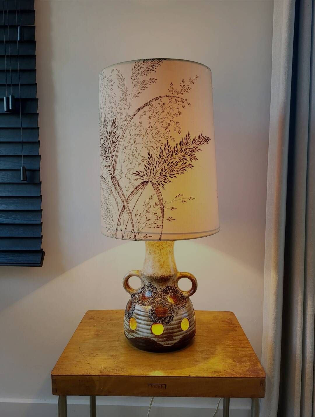 Vintage Fat lava tafellamp met originele kap, jaren 1970
