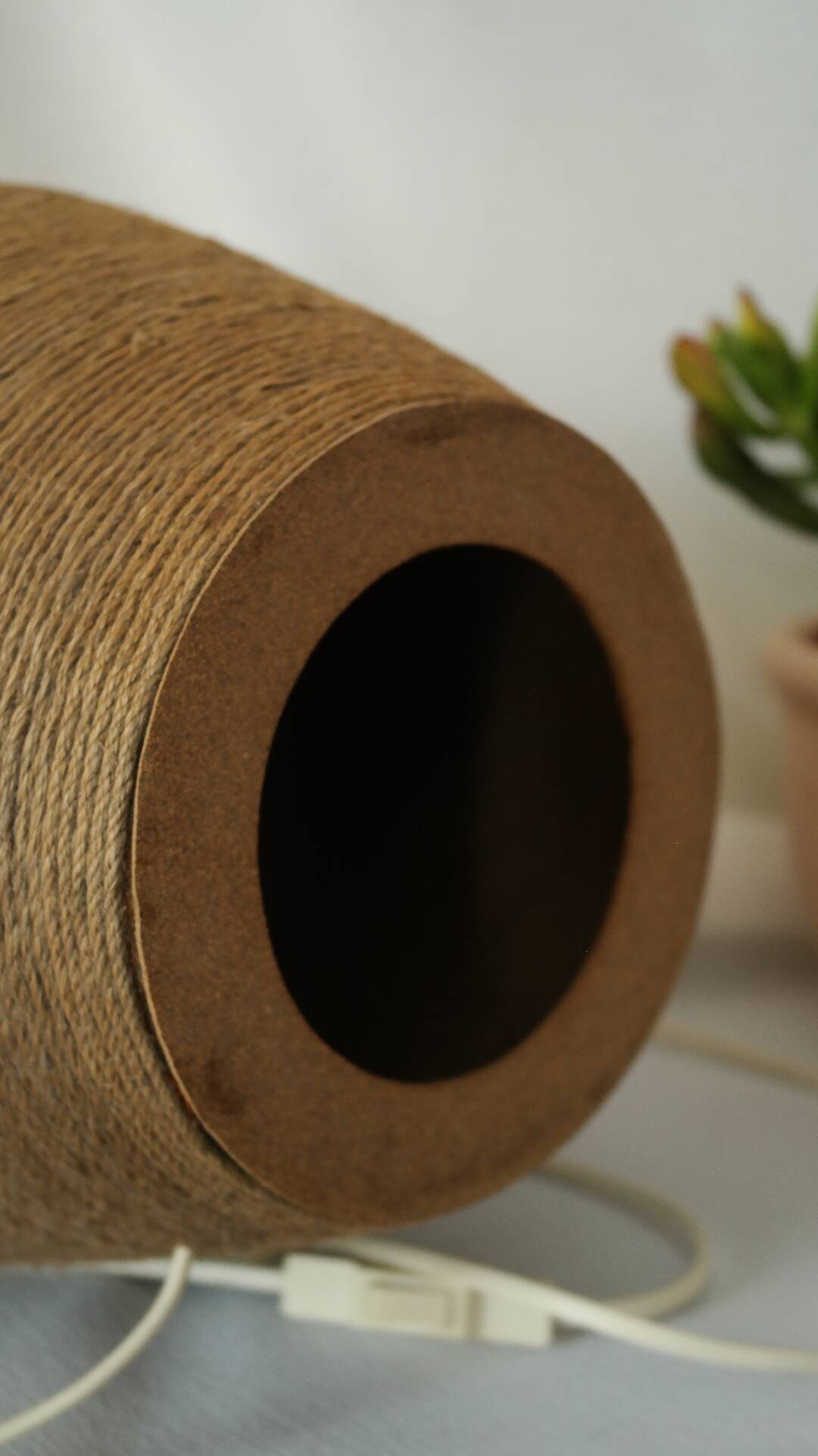 Vintage 70's natural rope lamp base