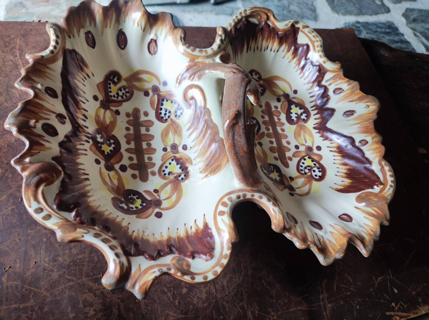 Dish, fruit basket, Henriot, HB Quimper