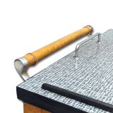 Art deco serving trolley with table and integrated tray