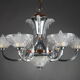 Art Deco chandelier in nickel-plated metal and copper