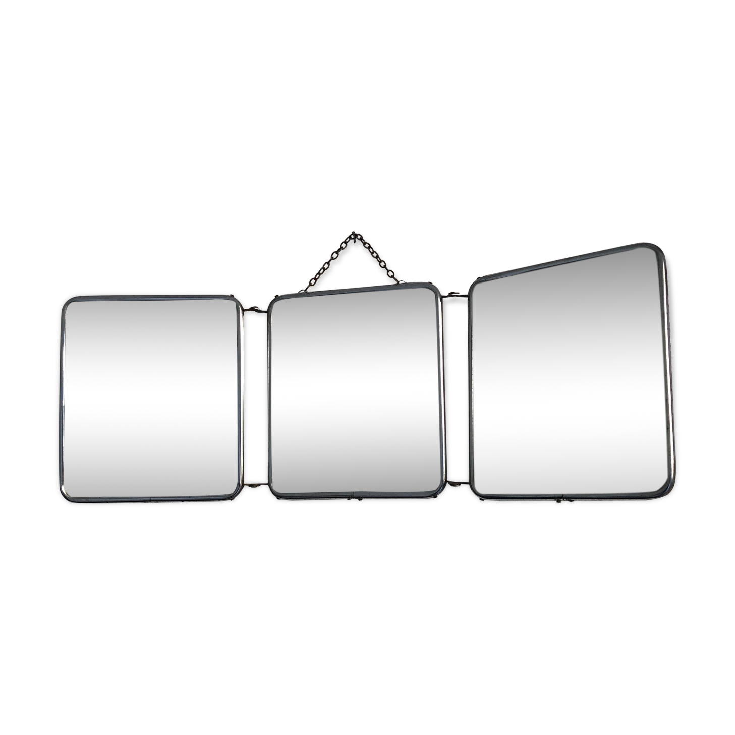 Vintage barber triptych mirror 1950 - 20 x 57 cm