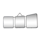 Vintage barber triptych mirror 1950 - 20 x 57 cm