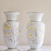 Vase opaline peint à la main français antique