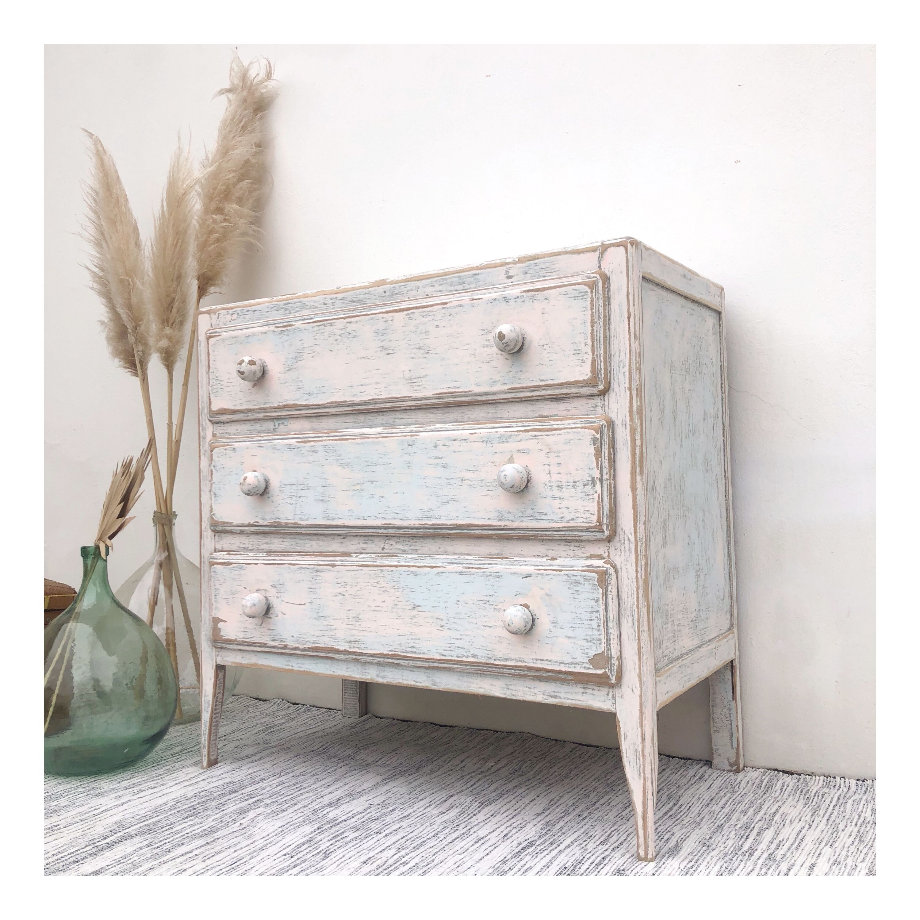 Patinated vintage chest of drawers