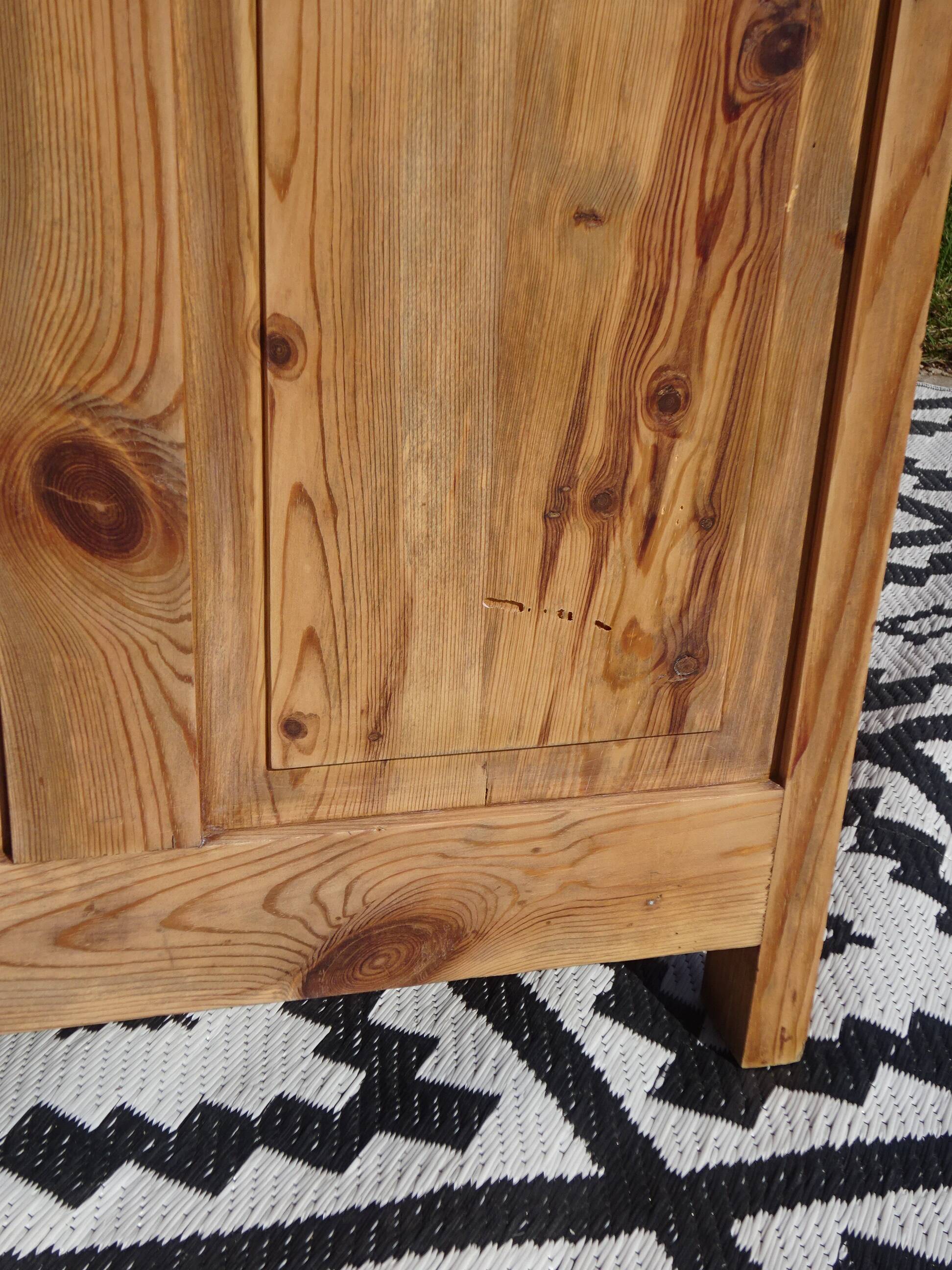 Restored antique pine desk, 9 drawers