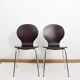 Set of 4 "ant" chairs, vintage, Diego model. Stackable, dark burgundy color.