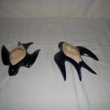 Pair of ceramic wall swallows