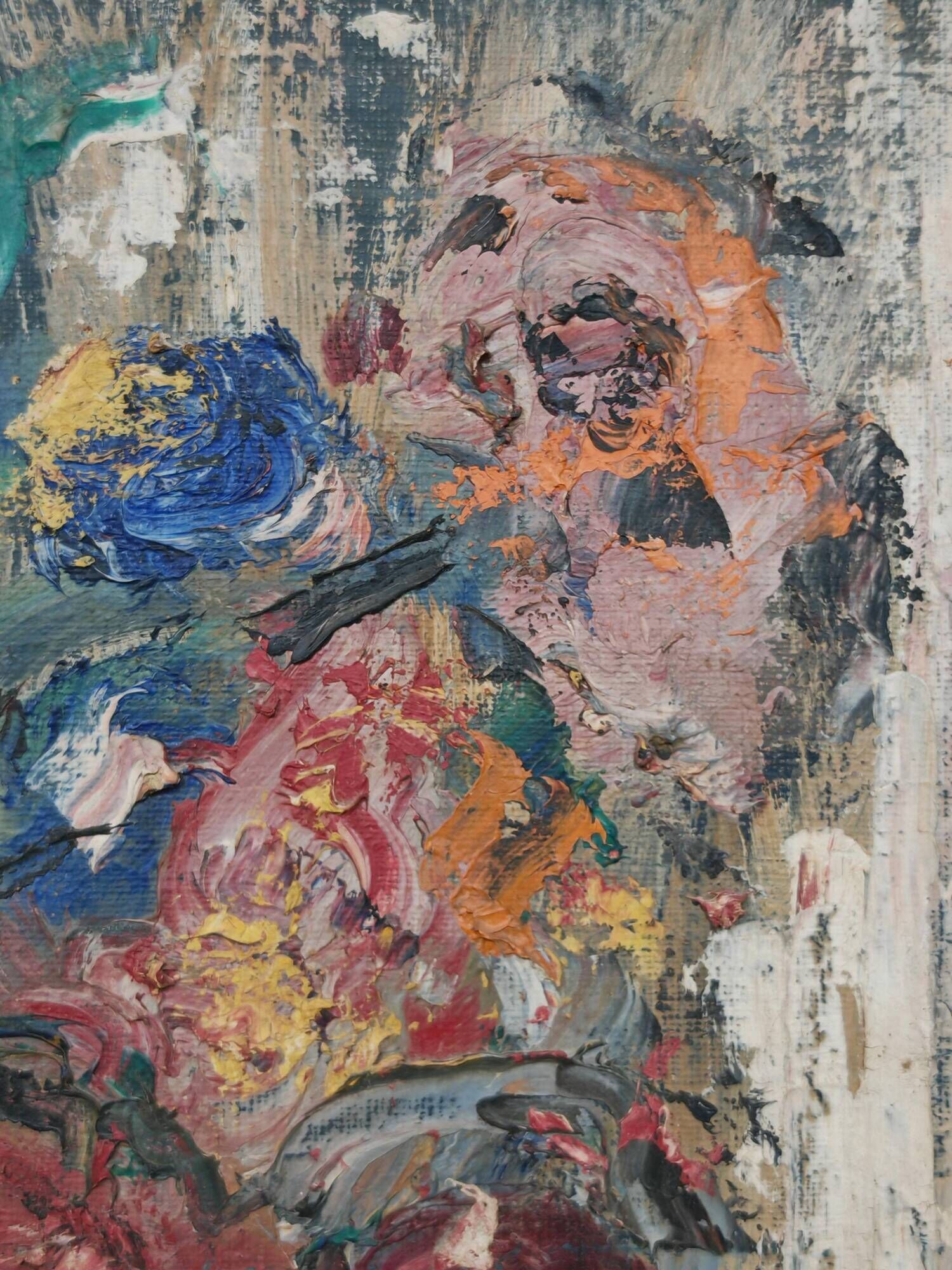 Modernist oil on canvas 'Flowers' by Branislava Modelska-Jovanovic
